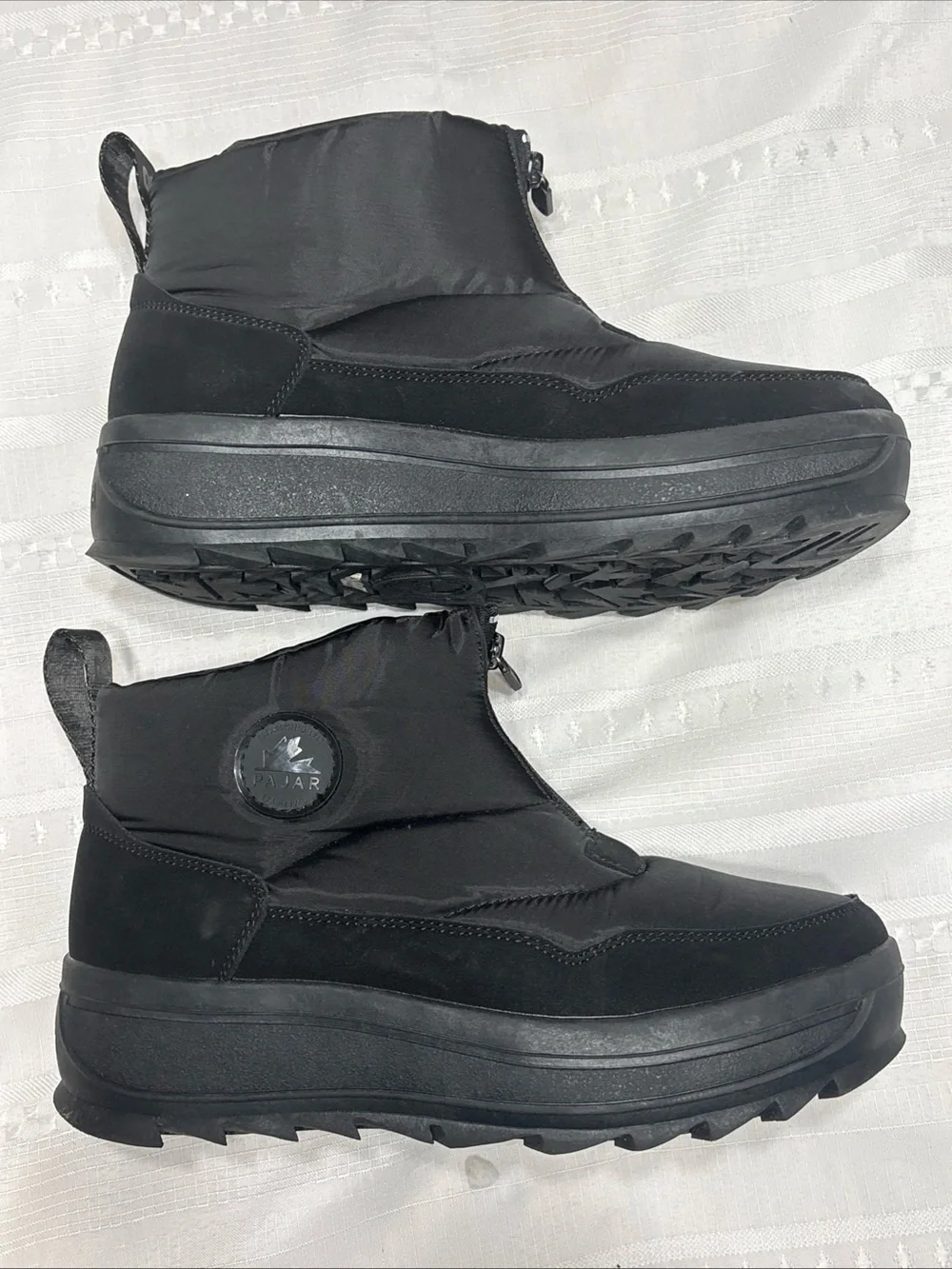 Pajar Gala Front Zip Platform Ankle Snow Booties Black Waterproof Women's-Size 9